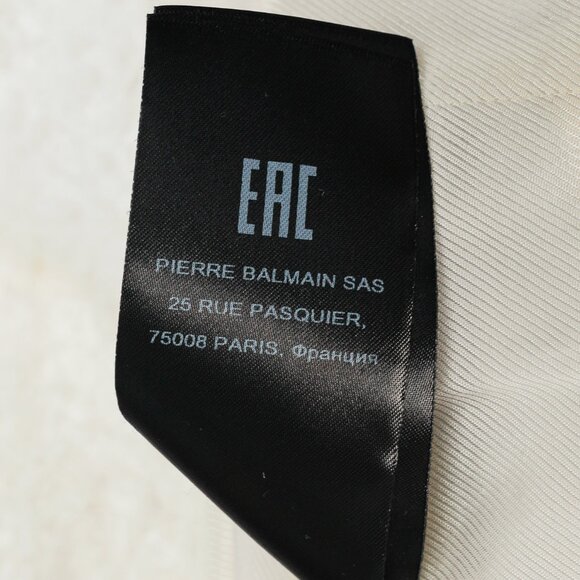 Balmain White Tweed Button-Embellished Long-Sleeve Mini Dress - Picture 13 of 13